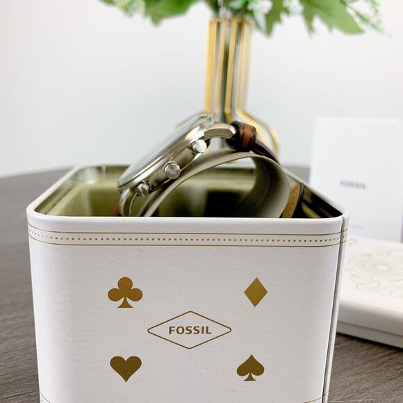 Fossil FS5850 Minimalist Chronograph Luggage Leather Watch - Picture 2 of 7